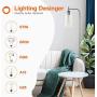 Addlon LED Floor Lamp, with Hanging Glass Lamp Shade and LED Bulb for Bedroom and Living Room, Modern Standing Industrial Lamp Tall Pole Lamp for Office, Nickel