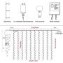 Twinkle Star 300 LED Window Curtain String Light Wedding Party Home Garden Bedroom Outdoor Indoor Wall Decorations, Warm White
