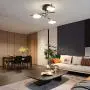 3 Lights Gold Flush Mount Ceiling Light, 30W LED Sputnik Chandelier for Living Room Dining Room Kitchen Island Bedroom Office