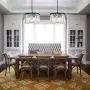 Cuaulans Modern Crystal Chandelier, Black Finish Semi Flush Mount Ceiling Light Fixture Pendant Lamp for Dining Room Bathroom Bedroom Livingroom