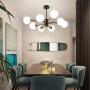 NEWSEE Sputnik Chandelier Modern 8-Light Glass Gold Globes Classic Mid Century Pendant Lighting Fixture Living Dining Room NEWSEE Sputnik Chandelier Modern 8-Light Glass Gold Globes Classic Mid Century Pendant Lighting Fixture Living Dining Room
