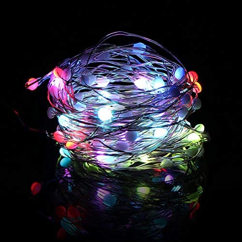 32FT LED Fairy Lights, Vingtank 100 Beads Curtain Lights for Home Decor, 4/6/8 Hours Time Mode with Remote Controller, Christmas Decor, Party, Curtain String Light, Wedding Decor