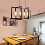 4 Lights Modern Kitchen Island Pendant Lights Dining Room Chandelier Industrial Chandelier Matte Black Farmhouse Chandelier Antique Brass Veneer Decoration