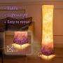 Floor Lamp, CHIPHY Dimmable Standing Lamp, 3 Levels Adjustable Brightness 12W/2 LED Bulbs(2400 Lumens, 100 Watt Equivalent) and Purple Fabric Shade, Modern for Bedroom and Kids Room