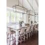 Deluxe Lamp 49 Inch Large Linear Lantern Chandelier Rectangular Island Pendant Ceiling Light Open-Frame Shade Kitchen Island Dining Room (6 Light) Aged Iron