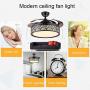 BDenise 42 Inch Invisible Ceiling Fan with Light and Remote Control Black Finish, Retractable Blades LED Chandelier Fans Lights with 3 Color Change and 3-Speeds for Dining/Living Room