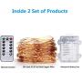 TingMiao Fairy Lights Battery Operated String Lights with Remote Control Timer, 33Ft 100 LED Waterproof 8 Modes Copper Wire Twinkle String Lights for Bedroom Indoor, Warm White,2 Pack
