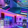 Led Lights for Bedroom,49.2 Feet of Music Sync Changing Color Led Strip Lights,40 Keys Remote and Application Control Rope Lights,Adjust 16 Million Colors Led Light Strips for Party Home Decoration