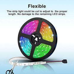 JMEXSUSS WiFi LED Strip Lights, 16.4ft Music Sync LED Light Strip, RGB 5050 Color Changing Rope Lights Compatible with Alexa, Google Home, Phone App, Remote Control Flexible Tape Lights for Bedroom