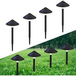 ZEVEZ Solar Lights Outdoor, 4 Pack Solar Pathway Lights Outdoor Waterproof, Umbrella, Outdoor Lights Solar Powered Decorative for Walkway Patio Yard Lawn -Warm White