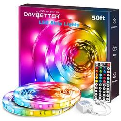 Daybetter Led Strip Lights, 50ft 270Leds RGB Led Light Strips Kits with Remote, Color Changing Led Lights for Bedroom Room Tv Kitchen Desk Party