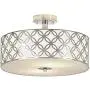 SOTTAE 12'' Luxurious Chrome Finished Glass Diffuser Semi Flush Mount Ceiling Light,Metal Hanging Fixture Lighting,Glass Diffuser Ceiling Lamp for Bedroom,Living Room,Kitchen, Hallway