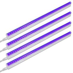 Barrina UV LED Blacklight Bar, 9W 2ft, T5 Integrated Bulb, Black Light Fixture for Blacklight Poster and Party, Fun Atmosphere with Built-in ON/Off Switch(4-Pack)