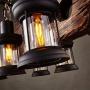 NIUYAO 6 Heads Vintage Wooden Lantern Chandeliers,Retro Industrial Style Island Light Pendant Hanging Light for Dining Rooms,Chandeliers for Living Room 511207