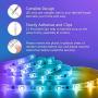 Led Lights Strip for Bedroom 40ft 12M RGB Christmas Neon Color Changing Room Wall Rope Lights Bluetooth with Remote Luces Led para Decoracion Habitacion