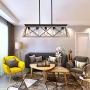 XIPUDA Farmhouse Chandelier Kitchen Island Lighting Linear Pendant Light Fixture Antique Industrial Metal Dinning RoomChandeliers