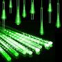 MUEQU Solar Light Outdoor, Waterproof Christmas String Lights Solar LED Meteor Shower Rain Lights Falling Raindrop Light 8Tubes 288LED Fairy Lights for Xmas Tree Garden Party Decor (Green)