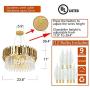 MEEROSEE Modern Crystal Chandelier Lighting Led Pendant Lights Fixture with Stainless Steel Shade Island Chandeliers Ceiling Dining Room Living Room Contemporary Kitchen Dimmable 9-Lights