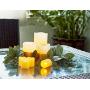 Furora LIGHTING LED Flameless Candles with Remote Control, Set of 8, Real Wax Battery Operated Pillars and Votives LED Candles with Flickering Flame and Timer Featured - Gold Trim
