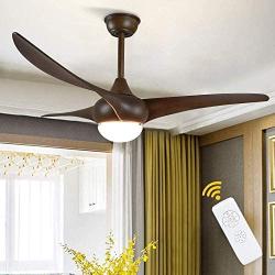 Depuley Farmhouse Ceiling Fan with Light and Remote Control, 52 Inch Flush Mount Ceiling Fan 3 Blades Light Fixture for Dining Room/Living Room/Outdoor, Color Changeable 3000K-6000K