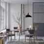 KWOKING Lighting Nordic Macaron Color Industrial Hanging Lamp Creative Modern Adjustable Metal Pendant Light Chandeliers for Living Room, Kitchen Island, Hotel, Warehouse,Study Room, Black