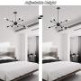 8 Lights Sputnik Chandelier Black Pendant Lighting Modern Vintage Ceiling Lamp Mid Century Hanging Lamps for Dining Room Kitchen Island Bedroom