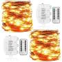 Koopower 2 Pack 36ft 100LEDs Fairy Lights Battery Operated String Lights 8 Mode Copper String Lights for Bedroom, Garden, Easter, Xmax Festival Decoration Warm White (Remote and Timer)