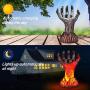 MAOKOT Solar Lights, Flickering Flame Solar Lights Outdoor, Burning Witch Hand Waterproof Decorative Solar Lantern Lights for Garden, Lawn,2 Pack