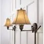 Rosslyn Rustic Swing Arm Wall Lamps Set of 2 French Country Bronze Plug-in Light Fixture Faux Leather Shade for Bedroom Bedside Living Room Reading - Barnes and Ivy