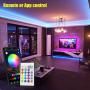 Led Strip Lights, 32.8ft Bluetooth APP Controller RGB LED Light Strip, 5050 LEDs Music Sync Color Changing LED Strip Lights Kit with Remote and 12V Power Supply for Bedroom, Room, Home Decoration