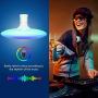 IYUNXI 24W Music Ceiling Light with Bluetooth Speaker 9 Inches 6500K 110V RGB Multicolor Changing Remote Control 1400LM Sound Music Ceiling Light Fixture Light Bulb for Bedroom