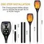 YoungPower Landscape Solar Torch Lights, Waterproof Flickering Flames Torches Lights Outdoor Solar Flame Lights Decoration Lighting Dusk to Dawn Auto On/Off Security Light for Deck Yard Driveway, 2P