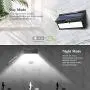 Neloodony Solar Lights Outdoor 100 LED Waterproof Solar Motion Sensor Light Outdoor Super Bright Security Wall Lights for Yard, Patio, Garden, Garage, Steps, Deck (4 Pack)