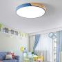 LITFAD Ceiling Light 16'' Macaron Modern Acrylic Round Flush Mount LED Ceiling Lamp Pendant Light in White Light for Kids Bedroom Living Room Restaurant Blue