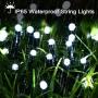 DooVee Solar String Lights, 72ft 200 LED Solar Fairy Lights with 8 Modes, Waterproof Outdoor String Lights for Patio, Garden, Party, Christmas, Holiday Decorations (White)