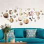 aooyaoo Solid Circle Wall Stickers Circle Mirror DIY Living Room/Bedroom/Decoration 28pcs Silver