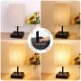Bedside Lamp, 3 Way Dimmable Touch Control Table Lamp with 2 USB Charging Ports 2 AC Outlets, Nightstand Lamp with Flaxen Fabric Shade Bedroom Lamp for Bedroom Living Room, Reading, Office, Set of 2