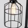 NIUYAO Industrial Style 60 High Track Tree Floor Lamp Iron Cage 3 Lights Pipe LED Floor Light Fixture Black 409434