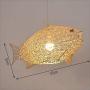 Indoor chandelier lighting Rattan Pendant Lamp, Creative Rattan Fish Lampshade, Hand-Woven Hollow Pendant Light, Nordic Style Chandelier, Natural Bamboo Lamp for Dining Table, Dining Room, Living Room