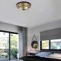 FERWVEW Modern 2 Lights 11.8'' Flush Mount Crystal Ceiling Light Fixtures, Black Sparkling Bowl Shape Chandeliers Ceiling Lamp for Bedroom Living Room Kitchen Hallway Dining Kids Room