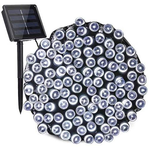 DooVee Solar String Lights, 72ft 200 LED Solar Fairy Lights with 8 Modes, Waterproof Outdoor String Lights for Patio, Garden, Party, Christmas, Holiday Decorations (White)