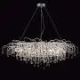 ANTILISHA Modern Crystal Chandelier Rectangle Rain Drop Forest Ceiling Light Fixture Pendant Chandelier for Dining Room Kitchen Island Foyer Large Chandeliers High Ceilings Long Large 45’’ Silver