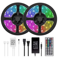 [49.2ft /15m] RGB LED Strip Lights Ultra-Long Color Changing Light Strip with Remote, 450LEDs Bright LED Lights, DIY Color Options Tape Lights with ETL Listed Adapter for Bedroom Ceiling Under Cabinet