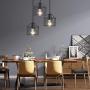 Pendant Light with Cage Shade Matte Black 3-Lights Adjustable Hanging Lighting Fixture, Industrial Antique Traditional Pendant Lamp for Home, Kitchen Island, Dining Room, Foyer, Farmhouse,Hallway
