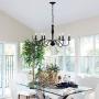 Riomasee Rustic Farmhouse Chandelier 6-Lights Black Chandelier Metal Candle Chandelier Light Fixture for Dining,Living Room,Foyer,Bedroom,Kitchen Island 30.34 Inches