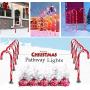Candy Christmas Lights, Candy Cane Lights Outdoor Pathway, Pathway Markers, Christmas LED Yard Lawn Pathway Markers, Christmas Indoor and Outdoor Decoration Lights UL588 Certified,18ft Length (White)