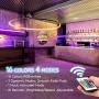 LED Strip Lights Music - DotStone RGB LED Light Strip Kit 16.4ft SMD 5050 Tape Lights, Color Changing Rope Lights with Remote for Bedroom Home Kitchen TV Party Desk Room