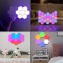 Hexagon Wall Light with Remote Control,Smart Modular Touch-Sensitive LED Light Wall Panels RGB Colorful Night Light DIY Geometry Splicing Hex Light for Bedroom Living Room Hallway Party Decor,6 Pack