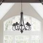 Lucidce Contemporary Chandelier 5 Light Black Pendant Lighting Farmhouse Ceiling Dining Room Lighting Fixtures Hanging for Living Room Bed Room