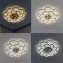 LAKIQ Modern LED Ceiling Light Flush Mount Chandelier Light Fixture Acrylic Crystal Flower Shape Close to Ceiling Lamp for Living Room Bedroom Dining Room(17.7’’, White Light)